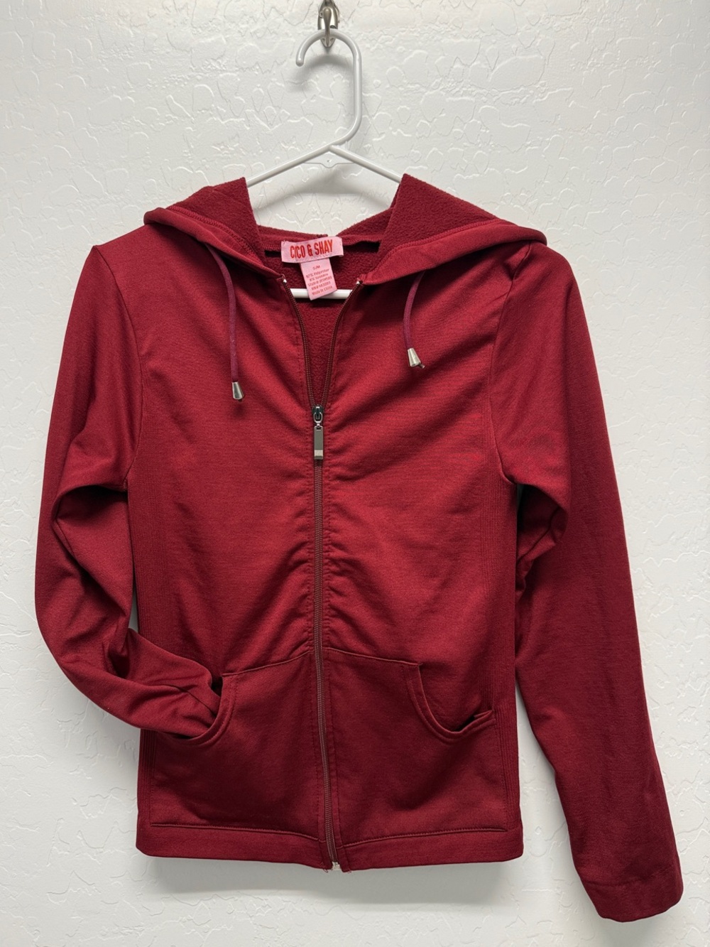 Maroon Zip-Up Hoodie Sweater